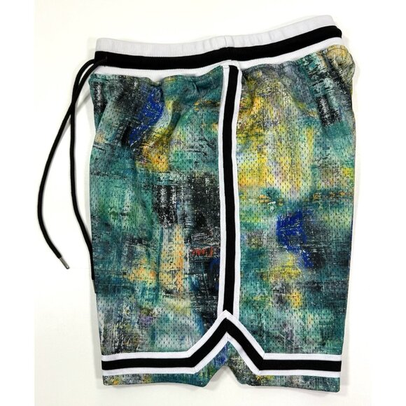 John Elliot Mens Game Shorts Size XS Mesh Basketball Lined Abstract Paint Design - Picture 2 of 15